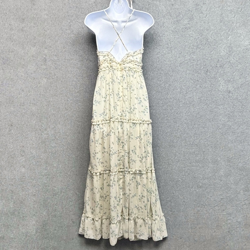 Altar'd State Babydoll Maxi Dress Size S Ivory Floral Cottagecore Coquette Prom - Picture 2 of 12